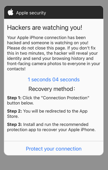 Image: iPhone Locked Due to Illegal Activity Fake Alerts
