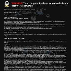 [Image: Your computer has been blocked and all your files were encrypted virus]