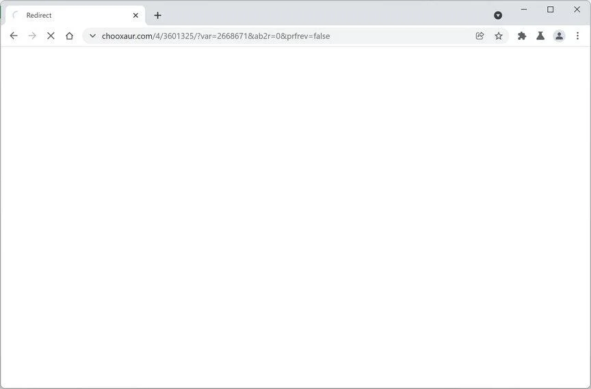 Image: Chrome browser is redirected to Chooxaur.com