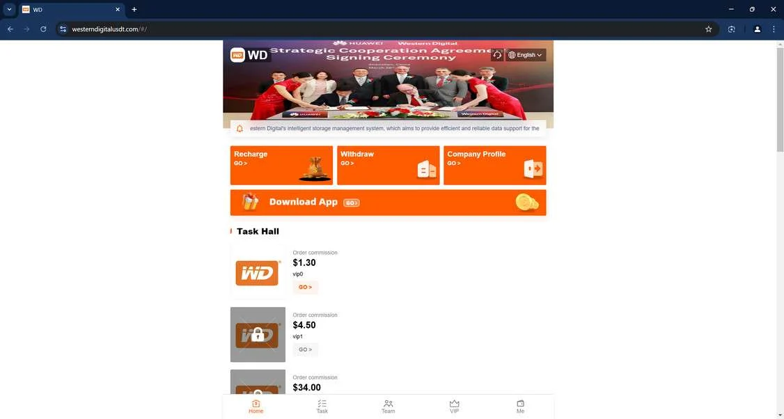 WesternDigitalUSDT.com Tasks Scam – Don’t Fall for This Deceptive Trap! 1 Westerndigitalusdt.com scam