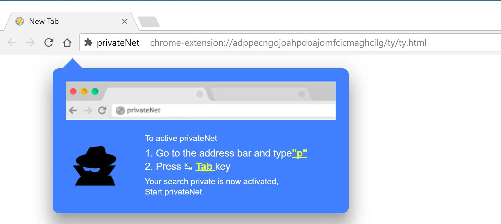 PrivateNet Search redirect virus