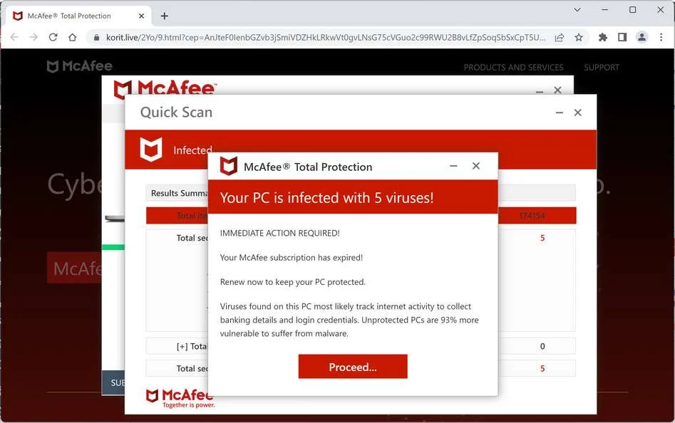 Image: Chrome browser is redirected to Kopet.live