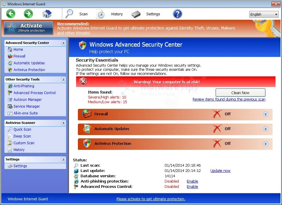 [Image: Windows Internet Guard virus]