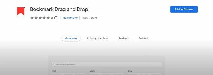 Remove "Bookmark Drag and Drop" Extension Virus 1 Image: Bookmark Drag and Drop Chrome extension