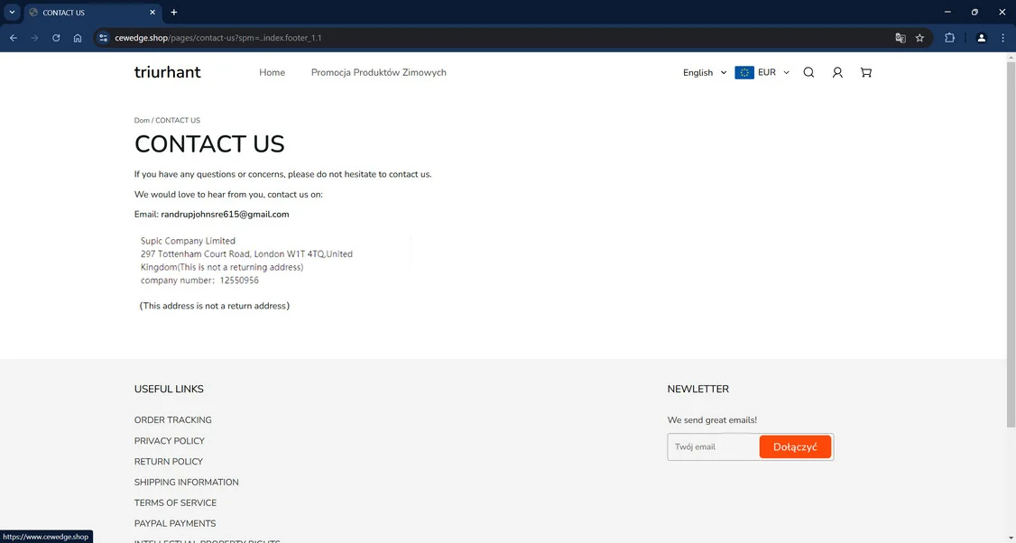Cewedge.shop Store Scam - Don't Shop Here Ever 1 Cewedge.shop scam