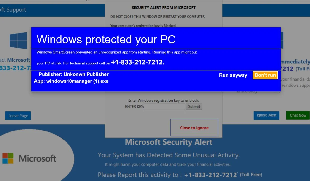 How To Remove "Microsoft Security Alert" Tech Support Scam 1 Image: Microsoft Security Alert - Tech Support Scam