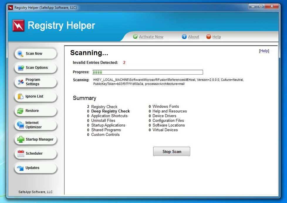 Registry Helper (SafeApp Software, LLC) adware