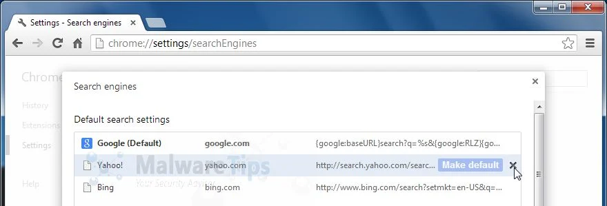 Picture of Remove MySearchDial Search from Chrome