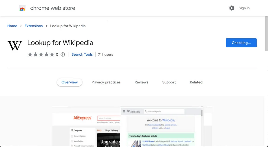 Lookup for Wikipedia