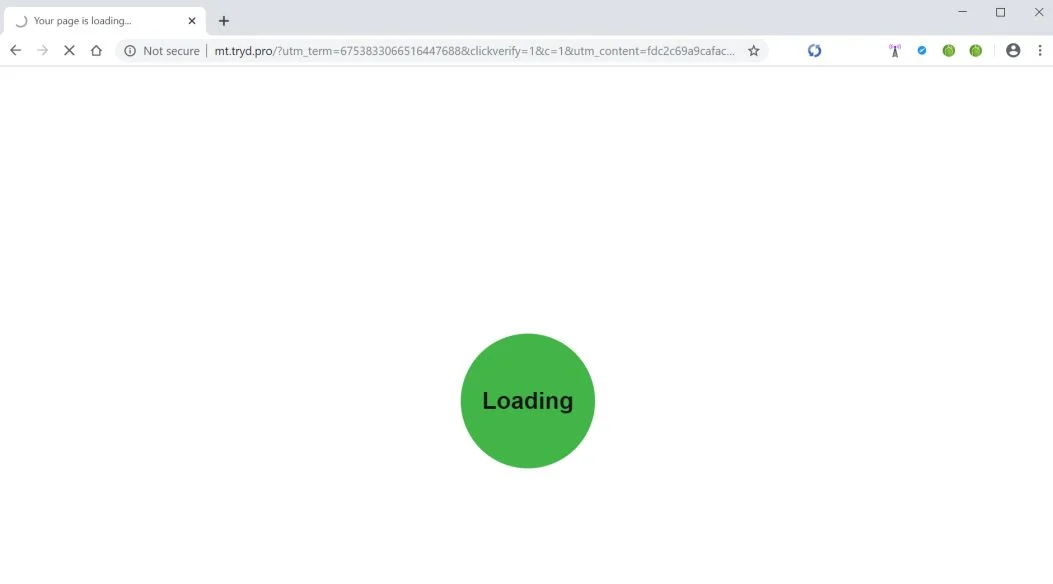 Image: Chrome browser is redirected to Mt.tryd.pro