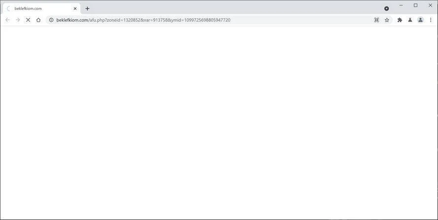 Image: Chrome browser is redirected to Beklefkiom.com