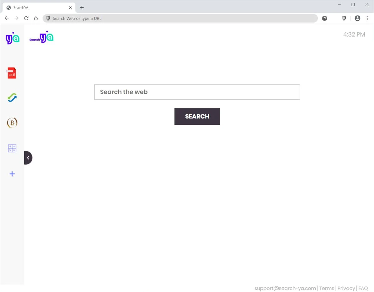 Image: Chrome browser is redirected to search-ya.com