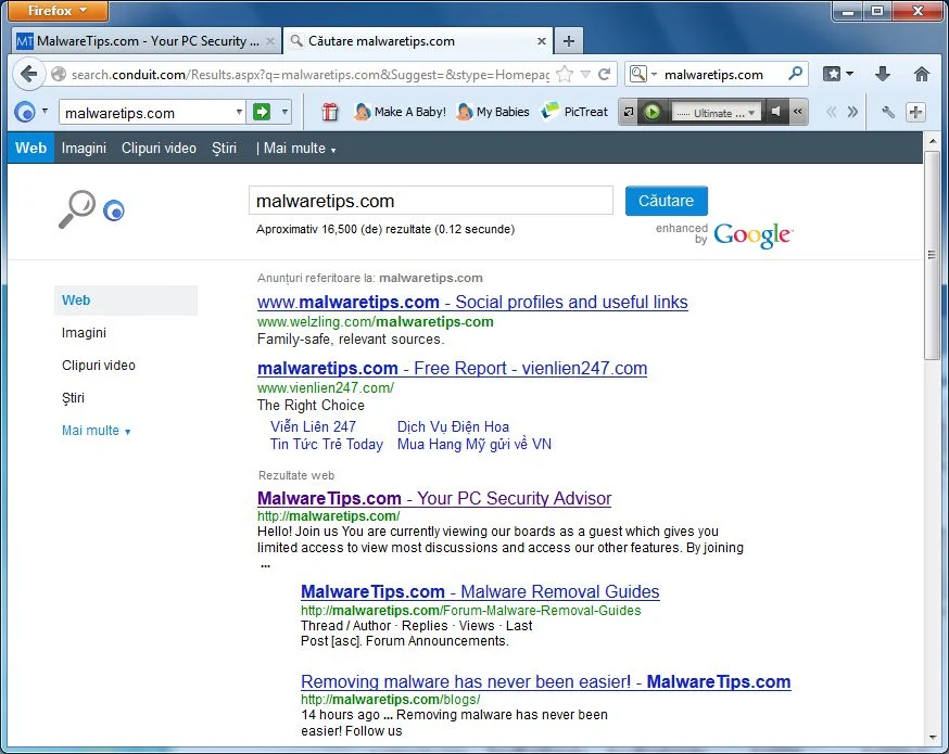 [Image: MakeMeBabies Toolbar redirect]