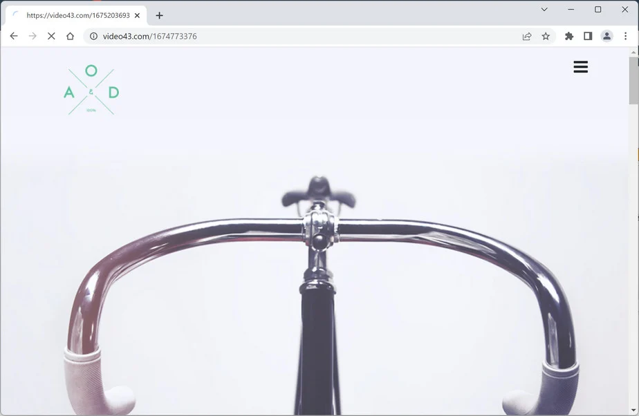 Image: Chrome browser is redirected to Video43.com