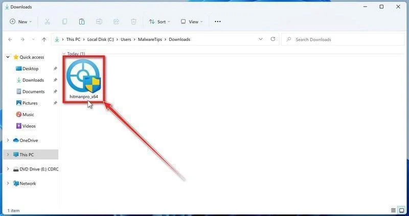 Double-click on the HitmanPro file