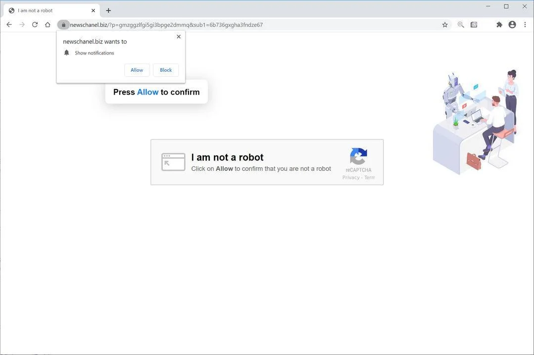 Remove Newschanel.biz pop-up ads (Virus Removal Guide) 1 Image: Chrome browser is redirected to Newschanel.biz