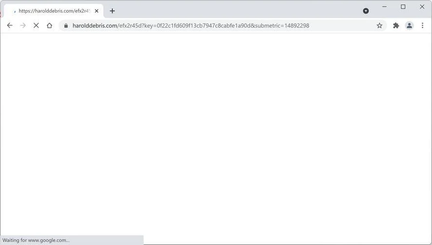 Remove Harolddebris.com pop-up ads (Virus Removal Guide) 1 Image: Chrome browser is redirected to Harolddebris.com