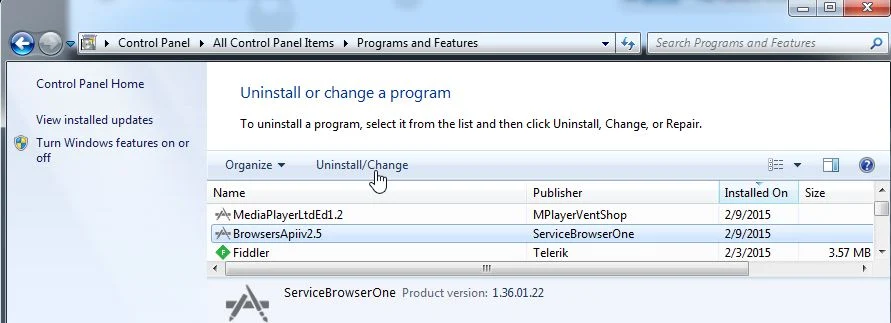 Uninstall BrowsersApiiv2.5 from Windows Remove BrowsersApiiv2.5 from Windows