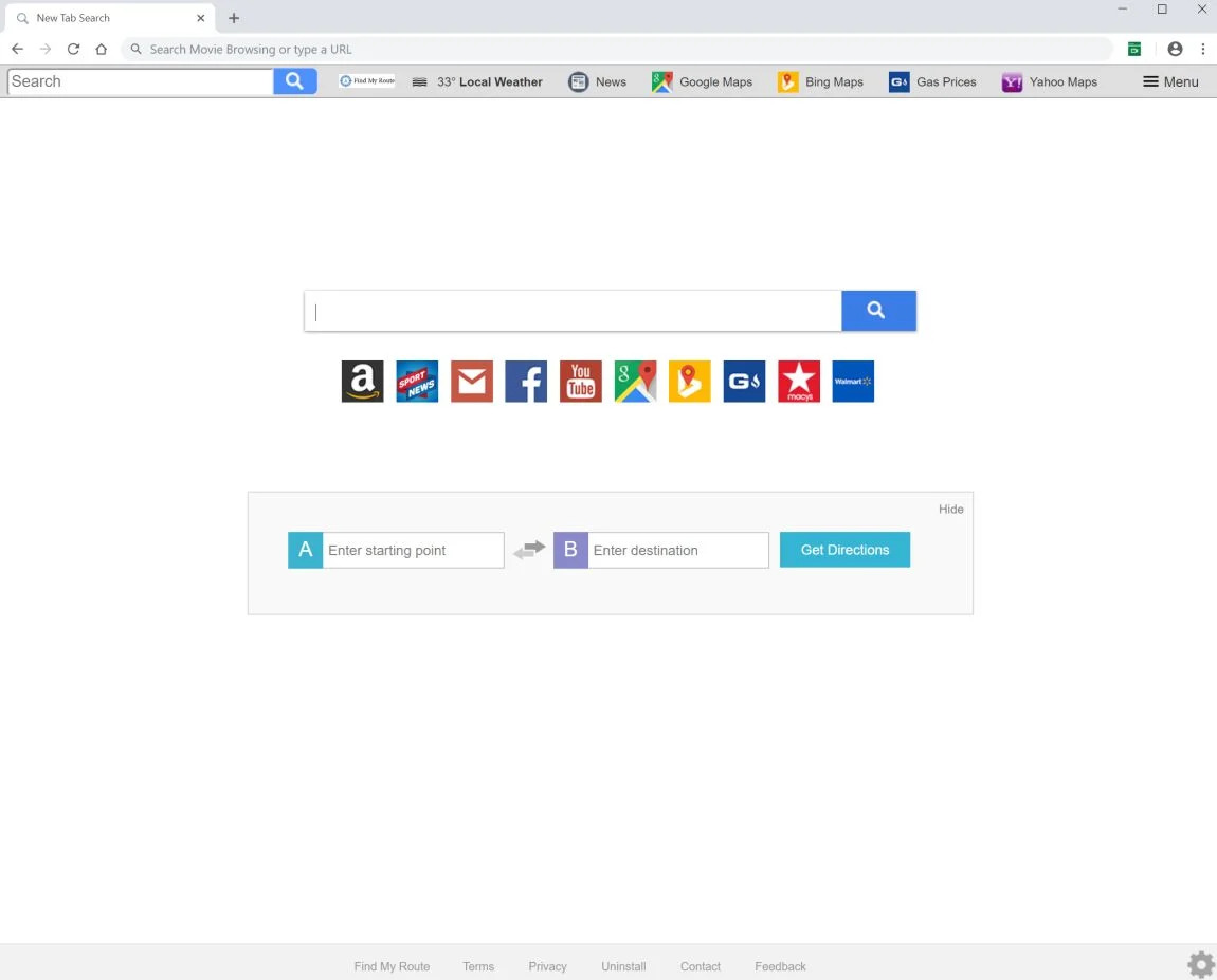 Find My Route New Tab virus