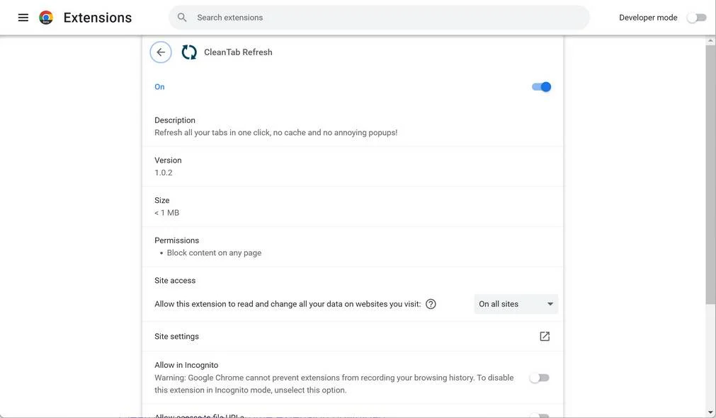 CleanTab Refresh