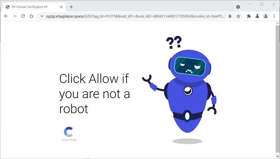 Remove Etiagdepar.space pop-up ads (Virus Removal Guide) 1 Image: Chrome browser is redirected to Etiagdepar.space