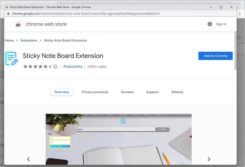 Sticky Note Board Extension