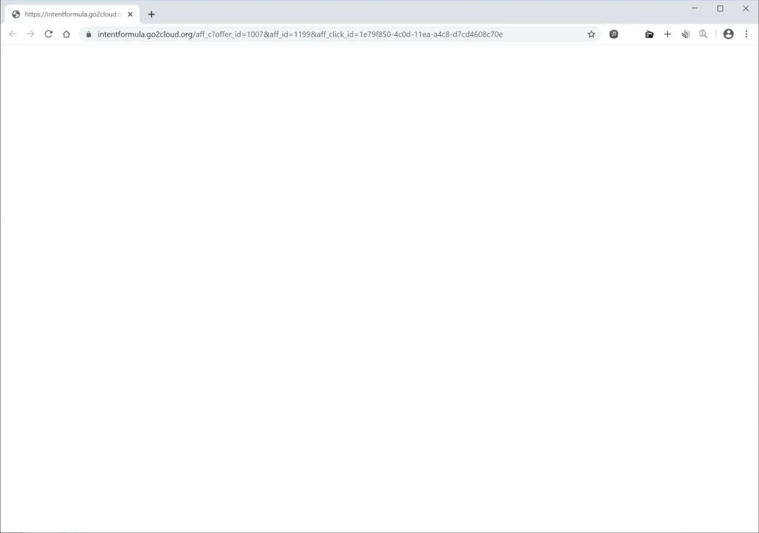 Remove Intentformula.go2cloud.org redirect (Virus Removal Guide) 1 Image: Chrome browser is redirected to Intentformula.go2cloud.org