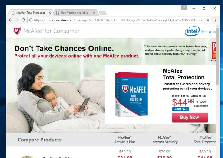 Promos.McAfee.com redirect