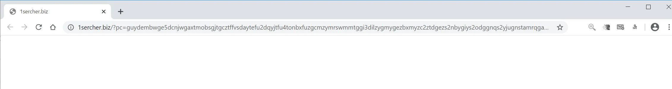 Image: Chrome browser is redirected to 1sercher.biz