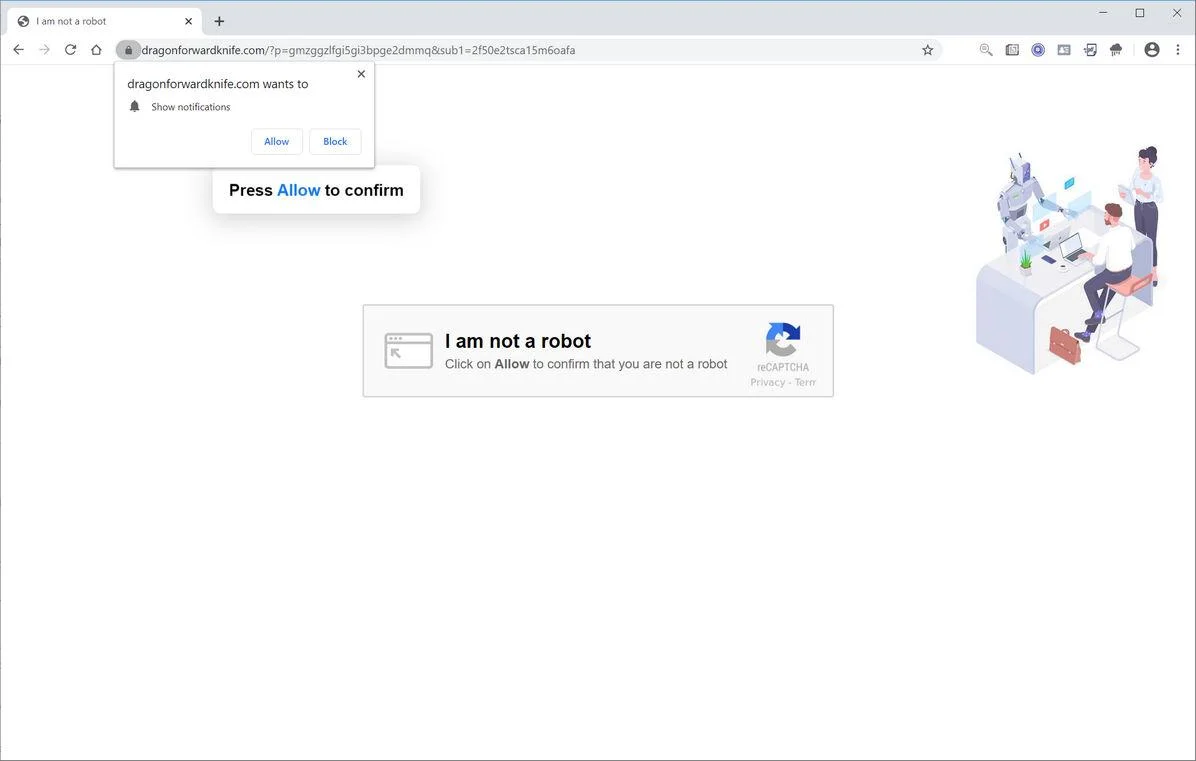 Remove Dragonforwardknife.com pop-up ads (Virus Removal Guide) 1 Image: Chrome browser is redirected to Dragonforwardknife.com
