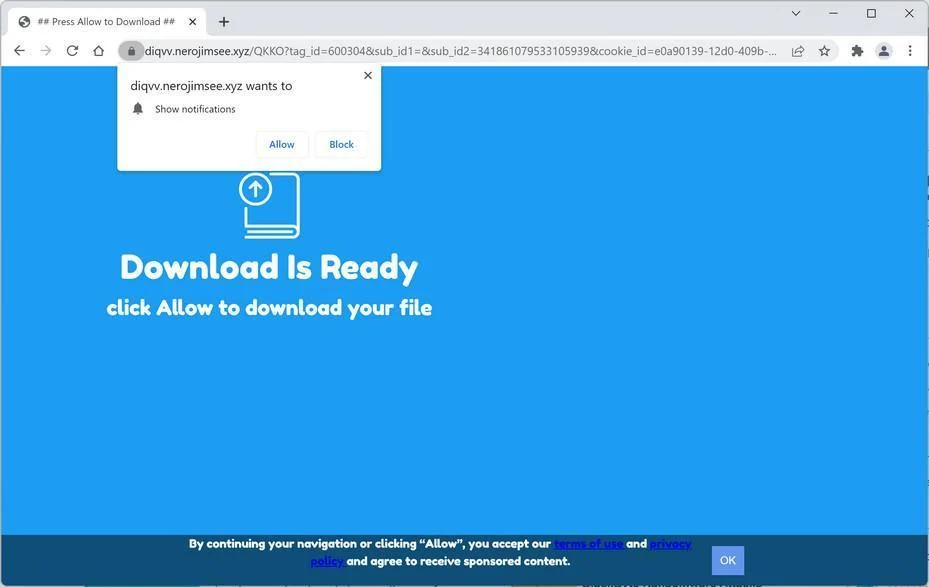 How to Remove Nerojimsee.xyz Pop-up Ads (Virus Removal Guide) 1 Image: Chrome browser is redirected to Nerojimsee.xyz