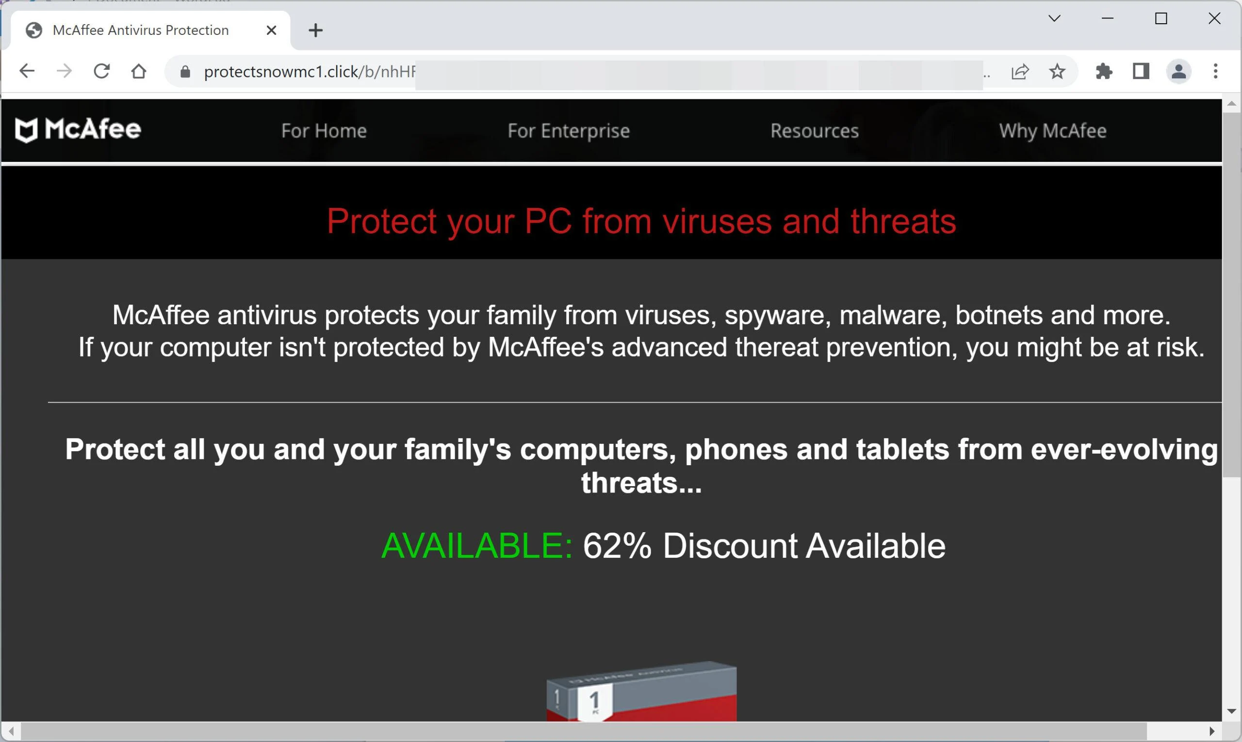 Image: Protectsnowmc1.click browser hijacker