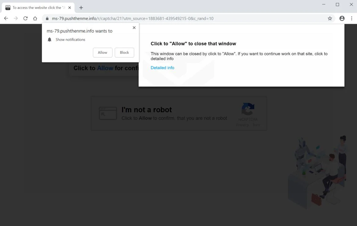 pushthenme.info adware scam