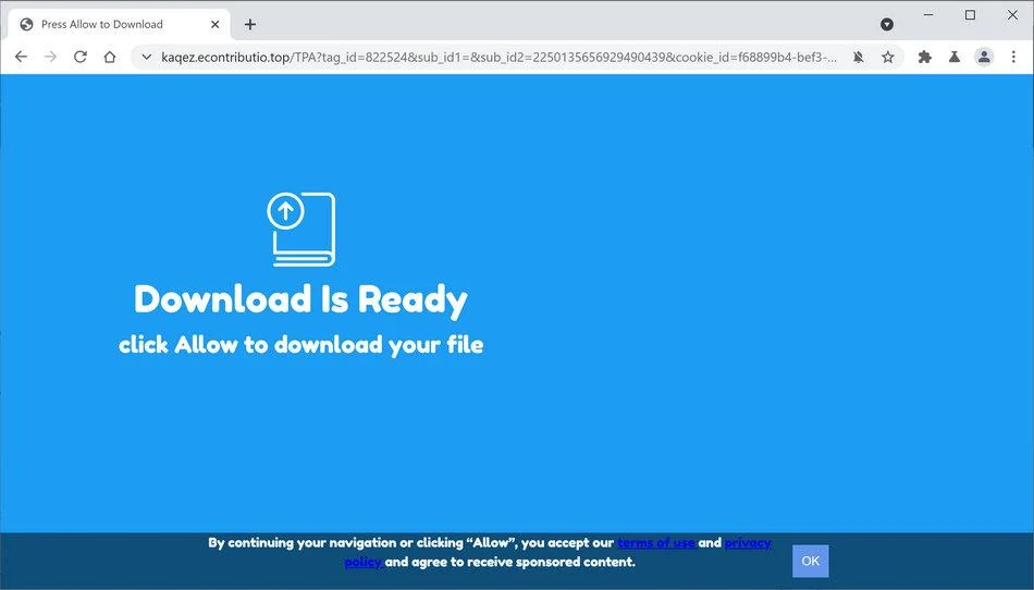 Remove Econtributio.top pop-up ads (Virus Removal Guide) 1 Image: Chrome browser is redirected to Econtributio.top