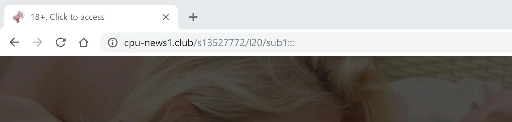 Image: Chrome browser is redirected to Cpu-news1.club