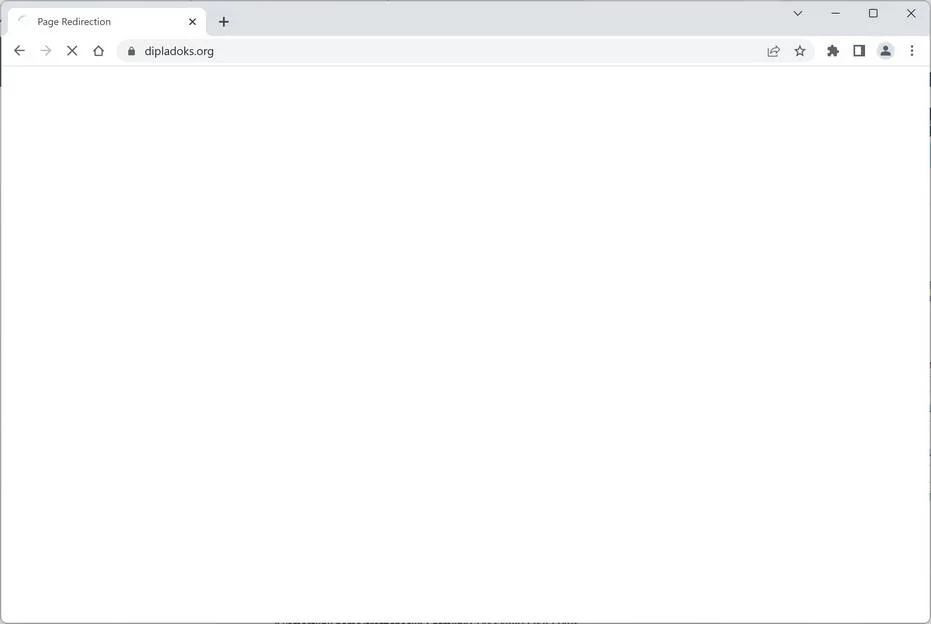 Image: Chrome browser is redirected to Dipladoks.org