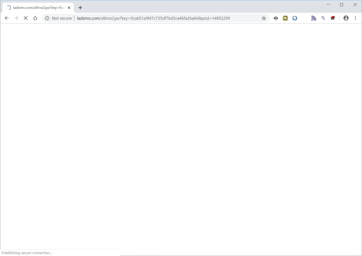 How to remove Ladsims.com redirect (Virus Removal Guide) 1 Image: Chrome browser is redirected to Ladsims.com