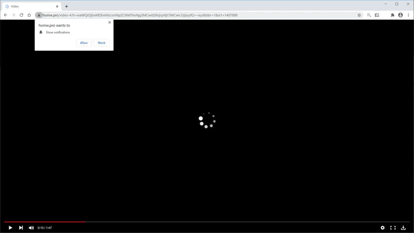 How to remove Homw.pro pop-up ads (Virus Removal Guide) 1 Image: Chrome browser is redirected to Homw.pro