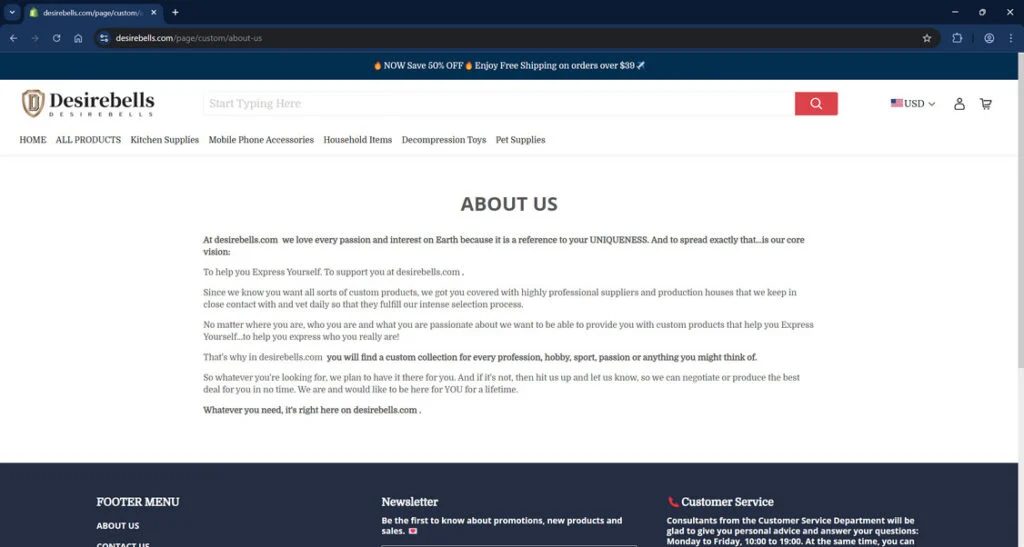 Desirebells.com scam