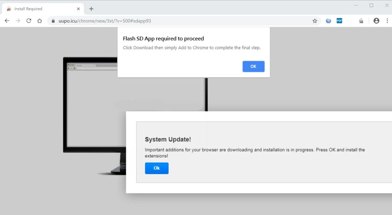 How to remove Uupo.icu pop-up ads (Virus Removal Guide) 1 Image: Chrome browser is redirected to Uupo.icu