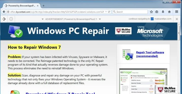 Windows PC Repair virus