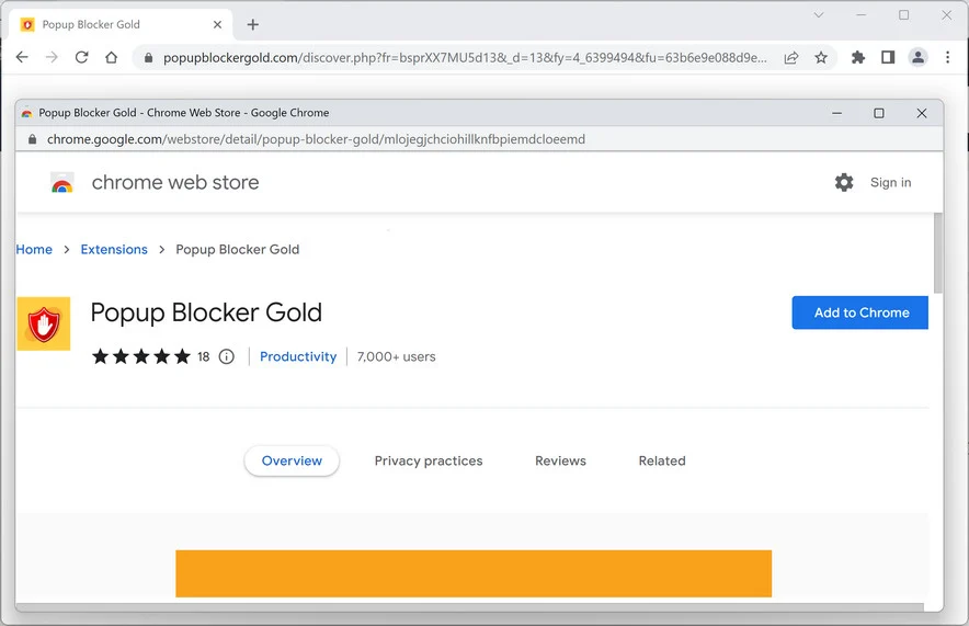 Image: Popup Blocker Gold Chrome Extension