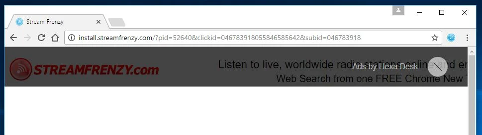 Ads by Hexa Desk adware