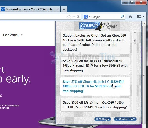 [Image: Coupon Pigeon virus]