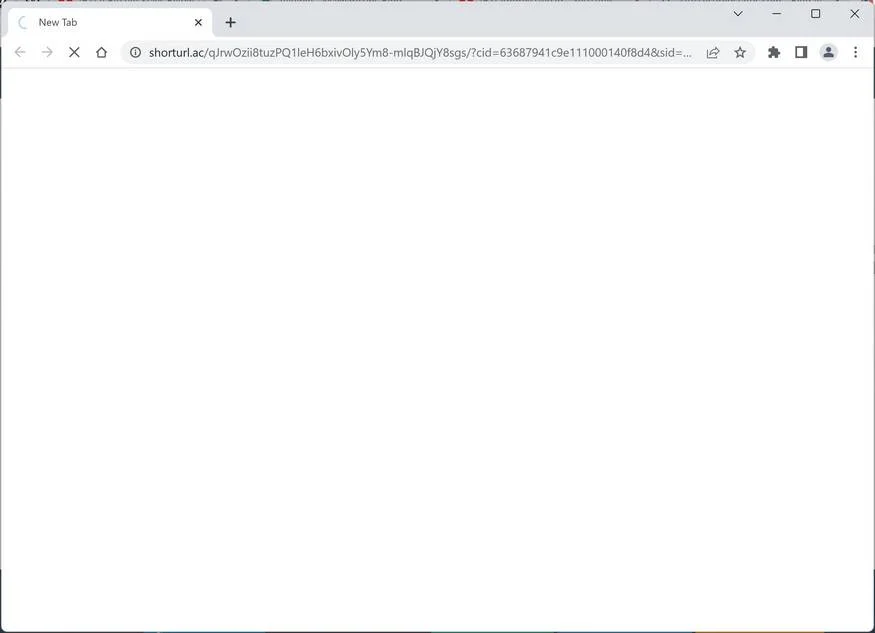 Image: Chrome browser is redirected to Shorturl.ac