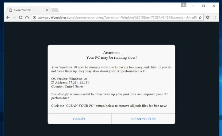 pcdailyupdates.com virus