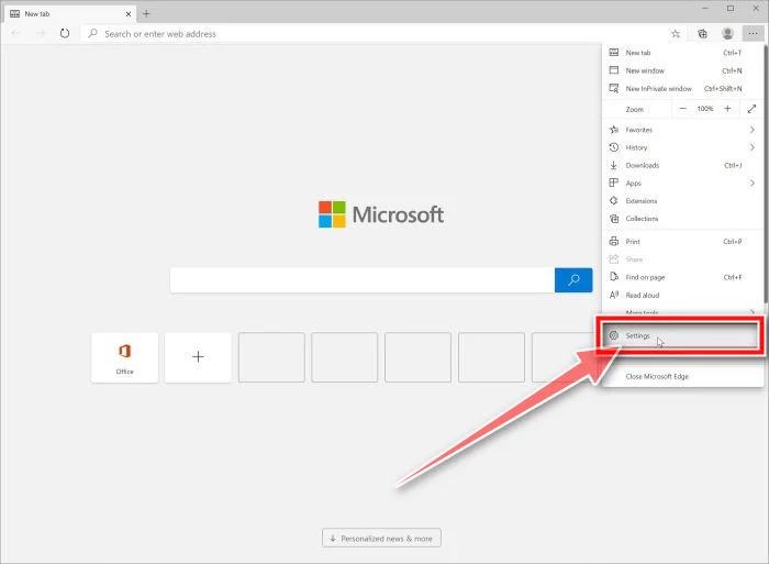 Open the Settings menu