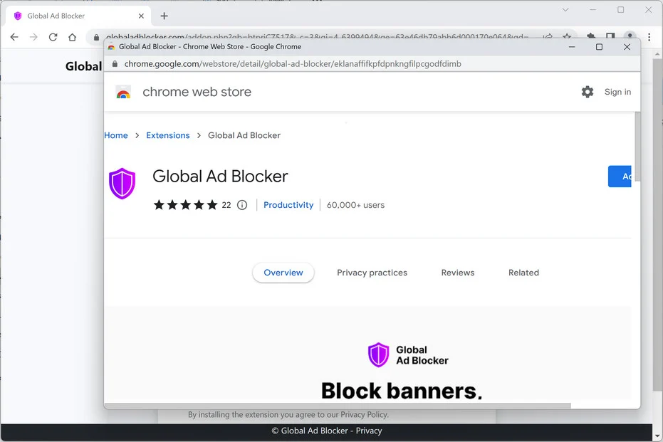 Image: Global Ad Blocker Chrome Extension