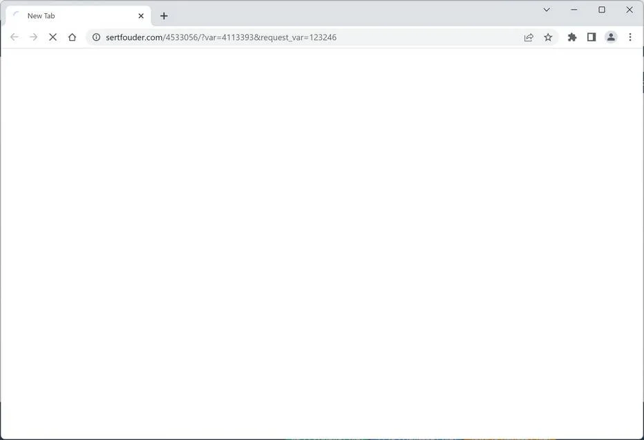 Image: Chrome browser is redirected to Sertfouder.com