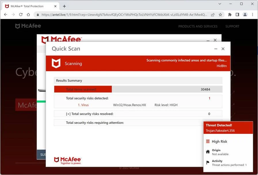 How To Remove Antel.live Ads (Virus Removal Guide) 1 Image: Antel.live Fake Alert